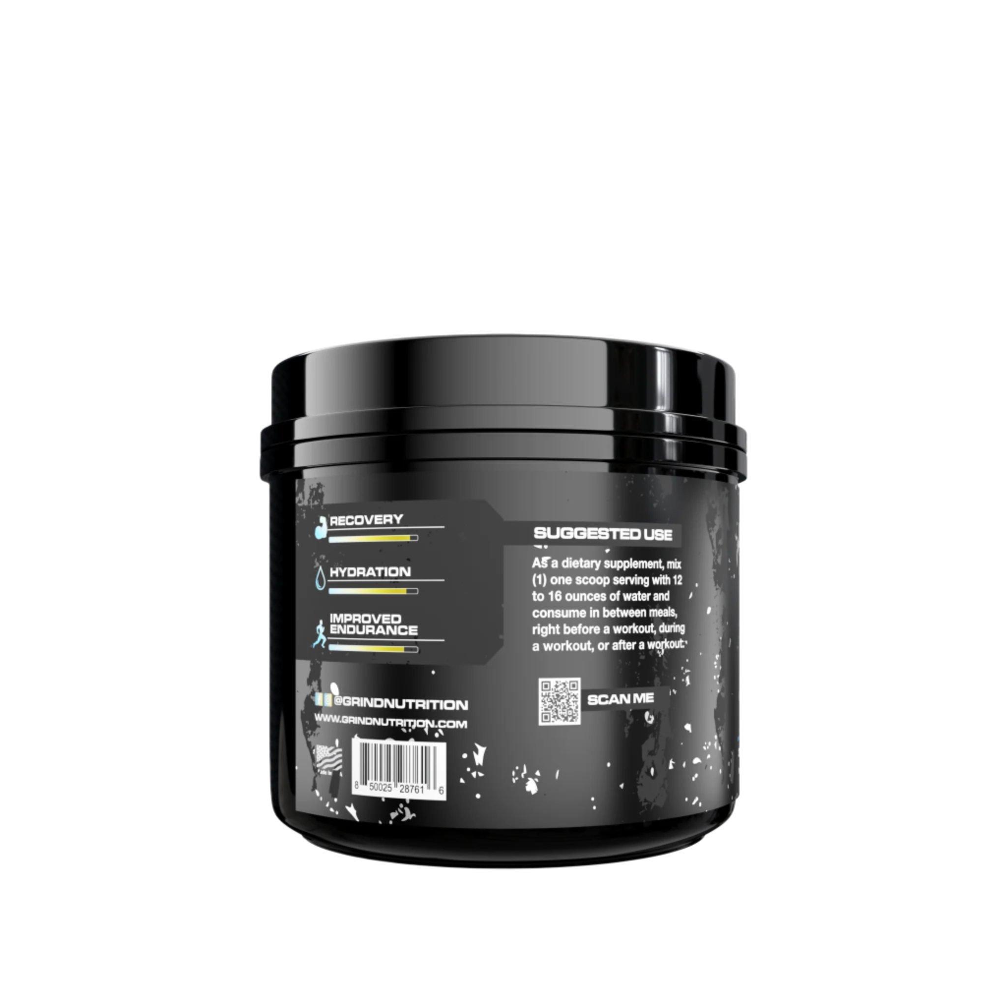 Grind Amino Supreme BCAA/EAA backt of bottle label with suggested use and benifits