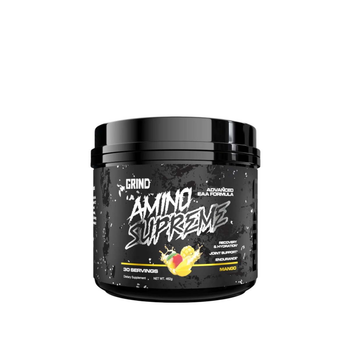 Grind Amino Supreme BCAA/EAA front of bottle label mango flavor