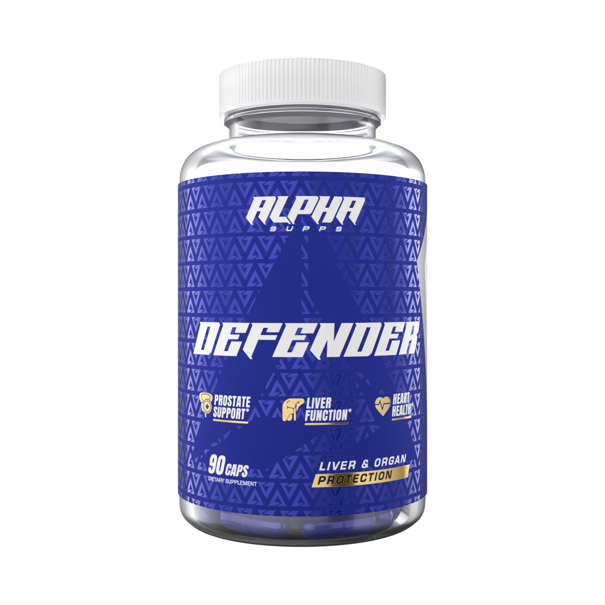 Alpha Supps Defender front of bottle label