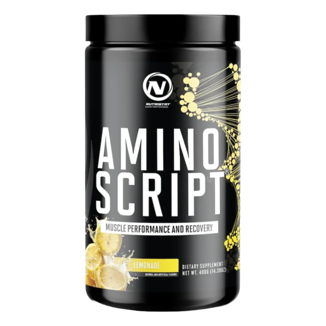 Nutristat Amino Script BCAA/EAA front of bottle lemonade flavor