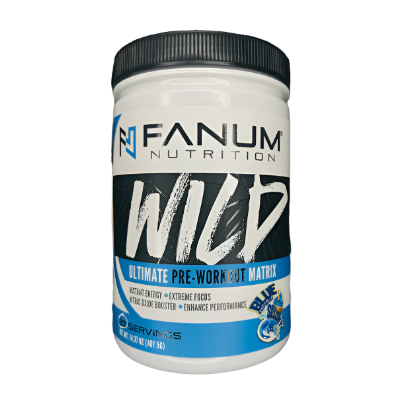 Fanum Nutrition Wild Pre-Workout Blue Slushy Front of bottle