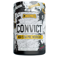 Convict 2.0 Pre-Workout front of bottle label kiwi strawberry