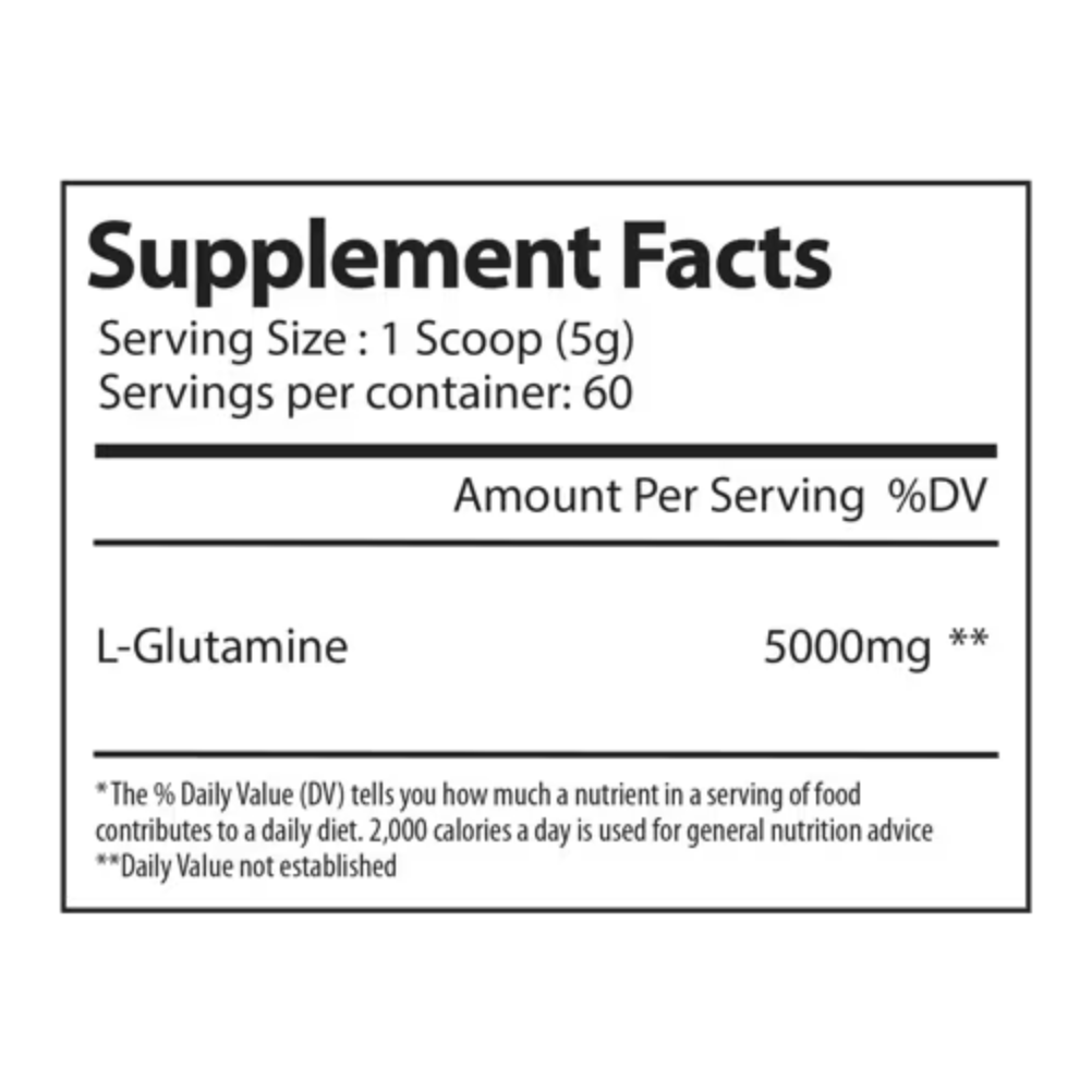 Alpha Supps Glutamine supplement facts