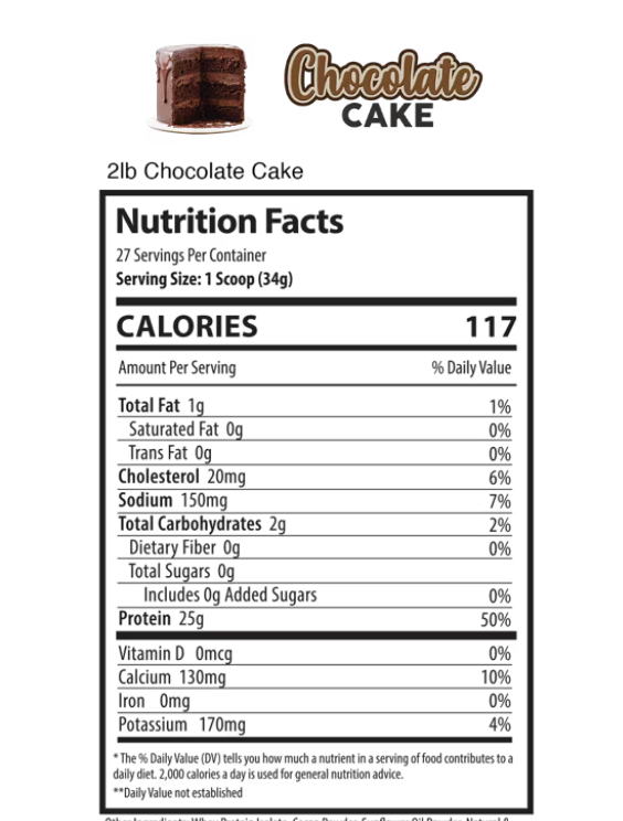 Alpha Supps Iso Protein Chocolate Cake nutrition facts