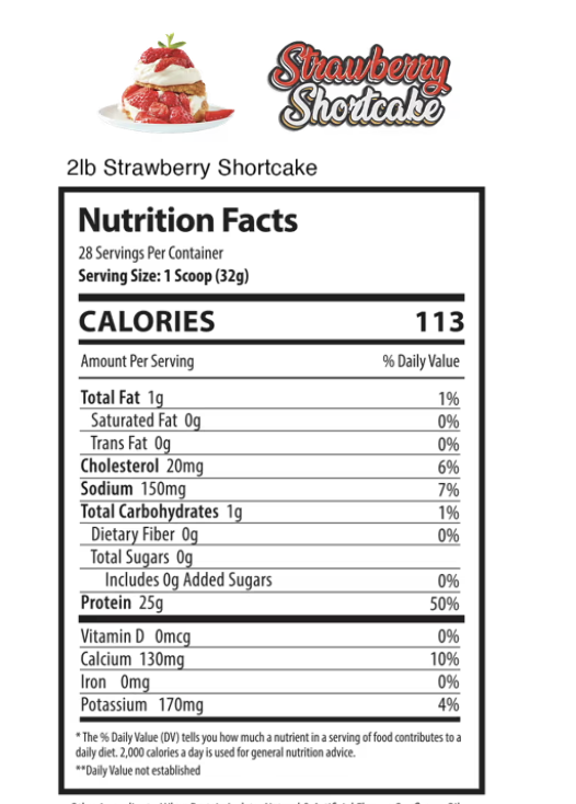 Alpha Supps Iso Protein Strawberry Shortcake nutrition facts