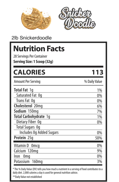 Alpha Supps Iso Protein Snicker Doodle nutrition facts