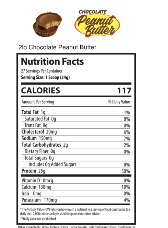 Alpha Supps Iso Protein Chocolate peanut butter nutrition facts