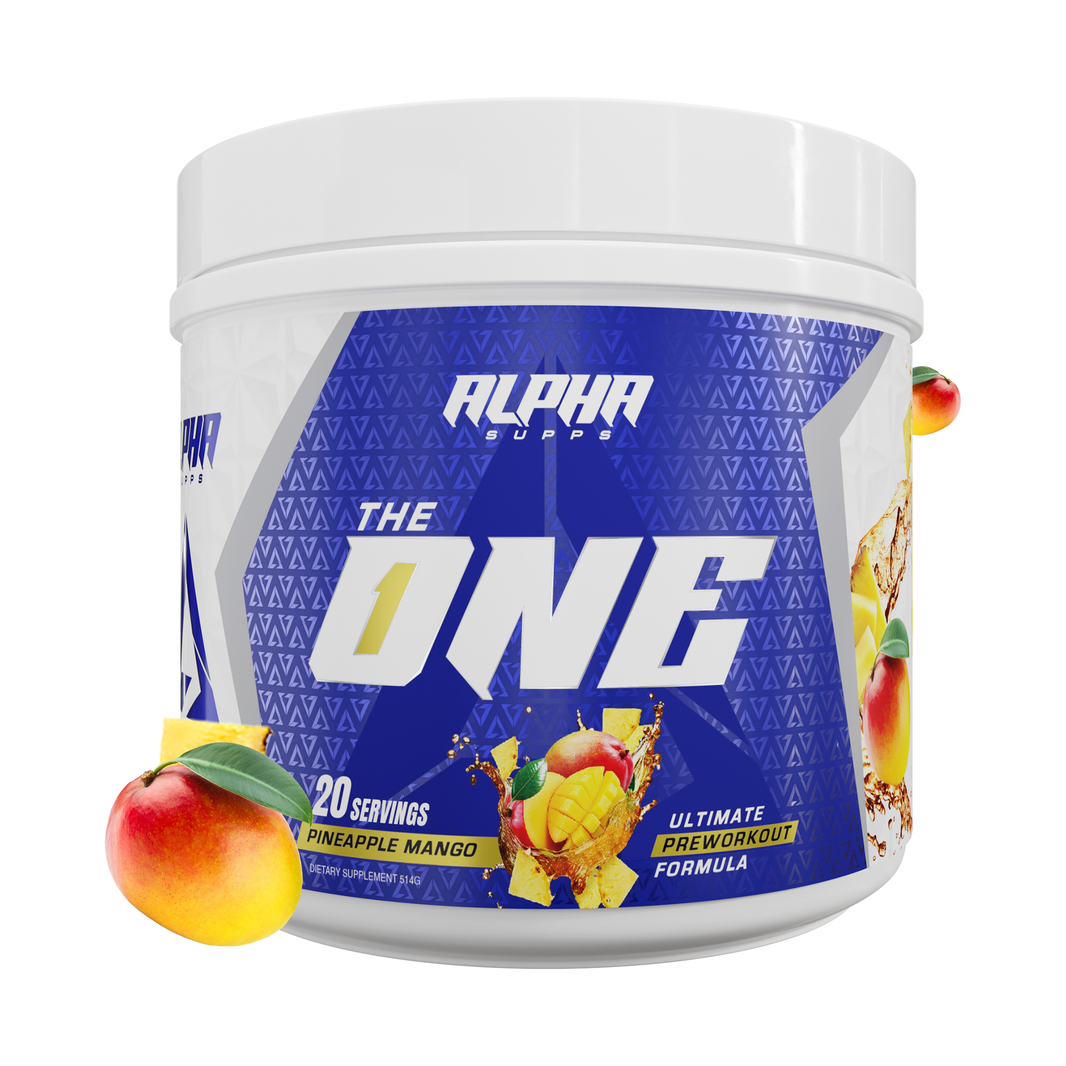 Alpha Supps The One Pre-Workout front of label pineapple mango flavor