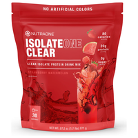 Nutraone IsolateOne Clear front of bag Strawberry watermelon flavor